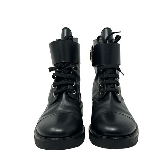 Louis Vuitton Wonderland Ranger Leather Combat Moto Boots Black Size 38 - Picture 3 of 11